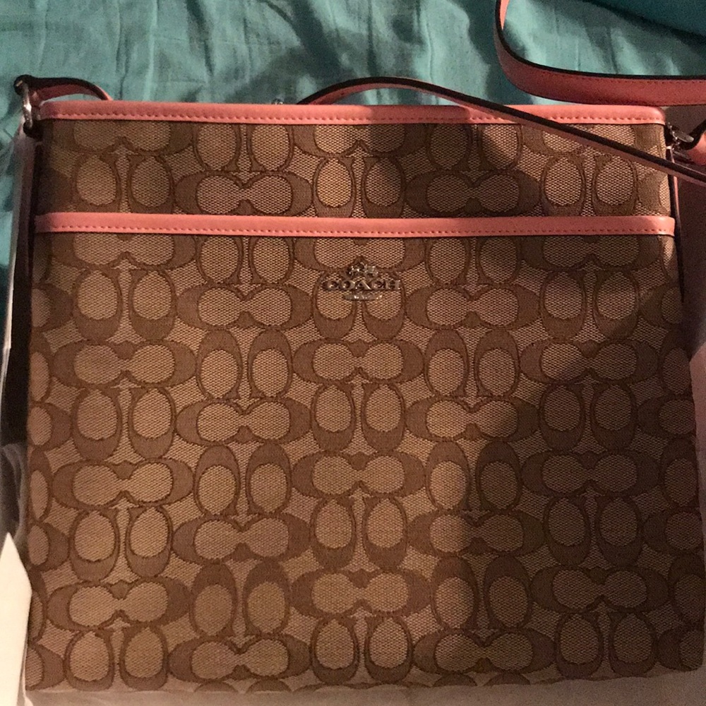 Pink Coach crossbody purse